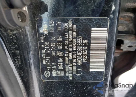 2014 Hyundai Accent Gls из США, поврежденный, VIN KMHCU5AE0EU168550